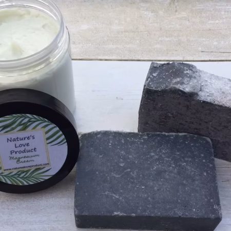 Salted Magnesium Bar, Bath Bomb, and Magnesium Cream