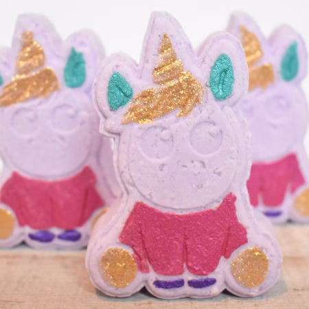 Unicorn Bath Bomb with surprise coin inside