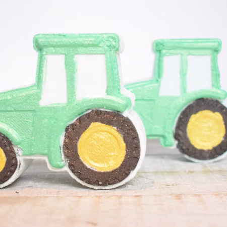 Farm Tractor Bath Bomb with coin prize inside